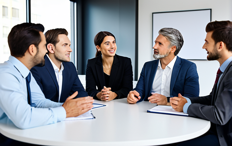 **

A professional team meeting in a modern office setting, showcasing active listening. Participants are fully clothed in appropriate business attire, engaging with each other respectfully. Focus on a diverse group demonstrating clear communication and understanding. Safe for work, appropriate content, family-friendly, perfect anatomy, correct proportions, natural pose, professional setting.

**