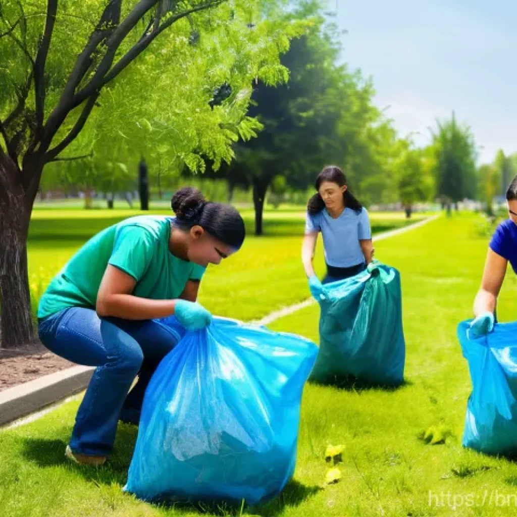 생각 구조화의 사회적 책임 - **Community Green Initiative**: A vibrant, sun-drenched outdoor scene depicting a diverse group of p...
