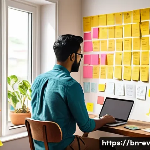 생각 구조화 프레임워크를 통한 혁신적인 아이디어 발굴 - A detailed, inspiring workspace scene showing a Bengali professional organizing thoughts with colorf...