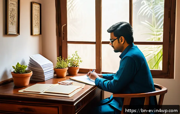 전문가용 생각 구조화 기법 소개 - A serene workspace scene featuring a Bengali professional thoughtfully analyzing complex ideas, surr...
